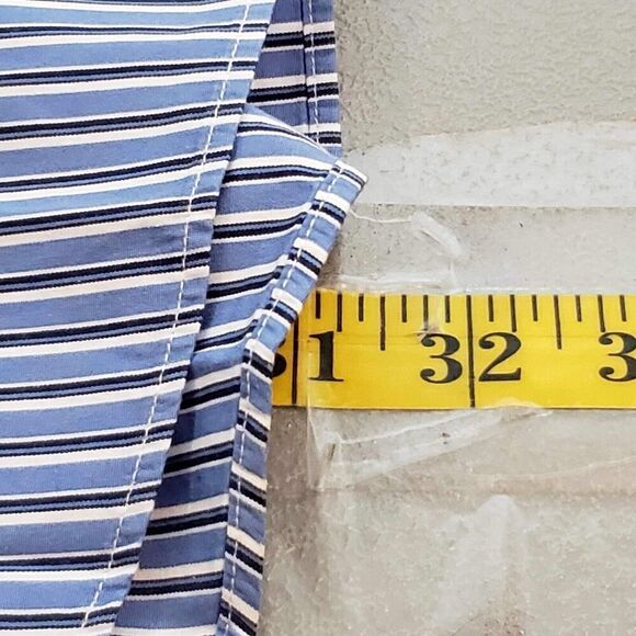 Polo Ralph Lauren Oxford Shirt Men's XL 17.5 Blue Vertical Stripe LS Button Down - Picture 10 of 11